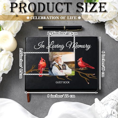 Yingzhao Memorial Funeral Guest Book with Pen 144 Pages Cardinal Funeral Guest Sign in Book for Memorial Service Celebration of Life Party Supplies in Loving Memory(Cardinal) - style: Cardinal