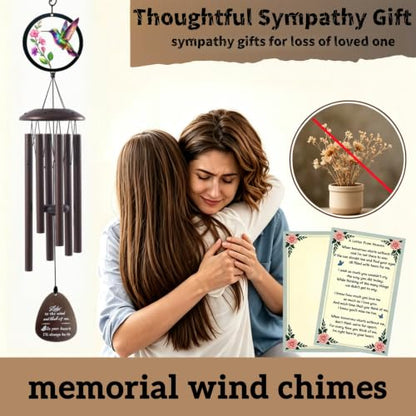 40" Memorial Wind Chimes for Outside,Hummingbird Wind Chimes - color: 40" Memorial Hummingbird Wind Chimes