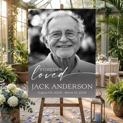 Custom Funeral Welcome Sign, Personalized Celebration of Life Welcome Sign, Funeral Poster Board, Memorial Picture Board, Memory Sign for Funeral, Celebration of Life Decor, Funeral Decorations #8 - color: Background#8