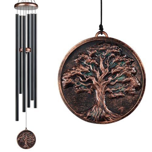 60” Large Wind Chimes for Outside, Deep Tone Tree of Life Decor - size: 60" Tree of Life