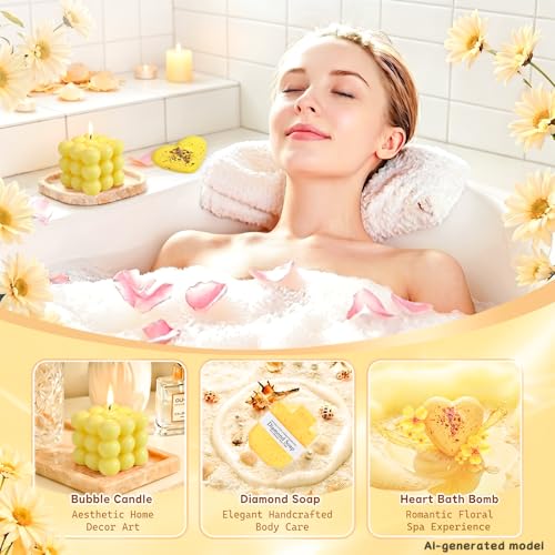 Sunflower Gift Basket for Women, Birthday Self Care Spa Gift Box Set | Ready-to-Gift Sunflower Spa Box for Birthday, Thank You, Holiday and Appreciation Moments - color: Sunflower