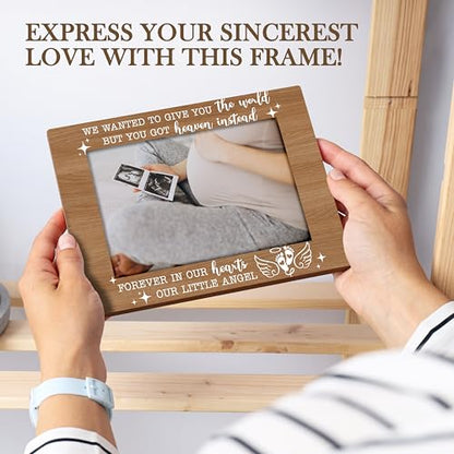 Miscarriage Photo Frame, Sonogram Memorial Wooden Picture Frame, Sympathy Frame For Loss of Loved One, Goodness Miscarriage Gifts, Infant Loss Memorial Gifts For Mom Dad, 15