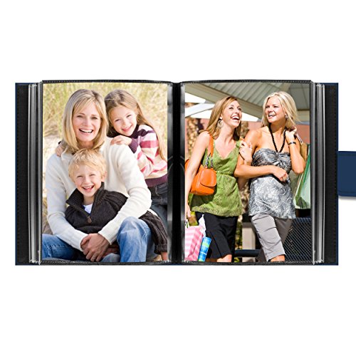 Pioneer Photo Albums EXP-57/BM 36-Pocket 5 by 7-Inch Embroidered "Memories" Strap Sewn Leatherette Cover Photo Album, Mini, Blue - size: 8.25inchesx6.125inchesx0.75inches