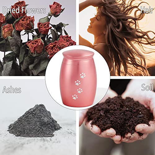 2.67 Inches Pink Small Keepsake Pet Urns for Dog Cats Ashes/Hair - color: Rose Gold