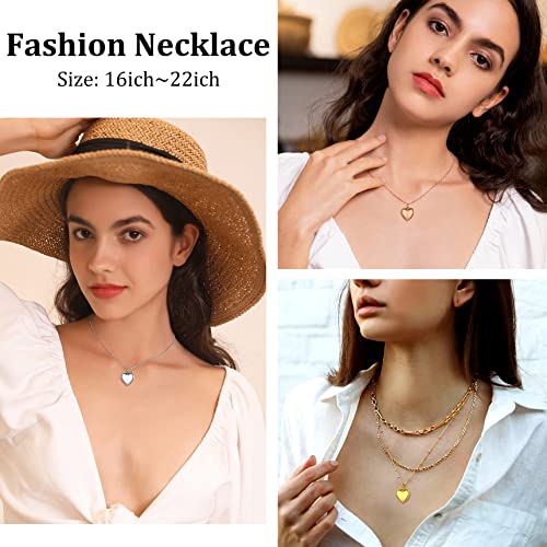 Bestyle Sterling Silver Heart Locket Necklace for Women, Dainty Cute Small Heart Locket Pendant in Gold/Rose Gold/Silver, Love Statement Jewelry Gift for Mother Wife - color: A0. Plain Bold Heart-Gold-Locket Only, NO Custom