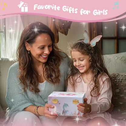 ProCase Musical Mermaid Jewelry Box for Girls, Mermaid (Box with Jewelry) | Kids Small Music Jewellery Boxes with Spinning Doll, Birthday Gift for Little Girl Children Toddler Ages 3 4 5 6 7 8 Year Old - color: Mermaid (Box with Jewelry)