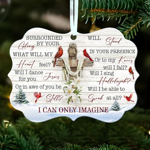 Cardinal I Can Only Imagine Red Ornament Keepsakes - Cardinal Ornaments, Memorial Gift, Christmas from Heaven, Memorial Ornament, Christmas Tree Hanging Ornament Decor - color: Cardinal