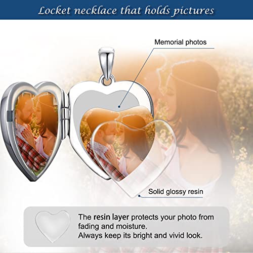 SOULMEET Personalized Butterfly Locket Necklace That Holds Up to 2 Pictures, Memorial Insects Silver Butterfly Photo Locket Custom Any Photo Healing Gift - color: H-Crystal Purple, style: Locket+Custom Photo