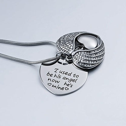 Beydodo Personalized Heart Cremation Urn Necklace for Ashes Always in My Heart Memory Necklace Gift with Funnel Kit - color: Style 2