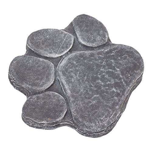 Pawprint Memorial Stone, DIY Lettering Beautiful Dog Grave Marker Comforting for Backyard for Puppy (Rock Grey)