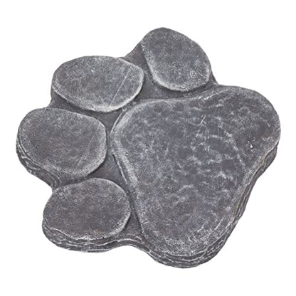 Pawprint Memorial Stone, DIY Lettering Beautiful Dog Grave Marker Comforting for Backyard for Puppy (Rock Grey)