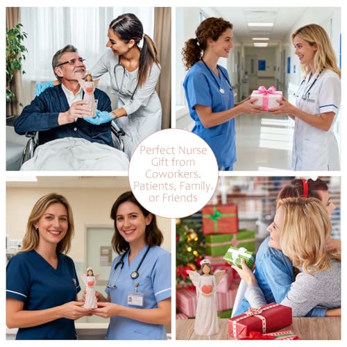 Nurse Gifts for Women, Angel Nurse Statue Hand-Painted for Home Desk Decor | Resin Figurines for Nursing School Graduation, Nurses' Day, Retirement Commemorations, or As a Token of Appreciation - style: Nurse Gifts