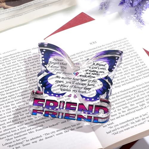 Friendship Gifts for Women, Best Friend Birthday Gifts for Women, Butterfly Gift for Friends BFF Bestie Bestfriend, Small Gifts for Female Friend Ideas, Friends Decorative Signs Plaques - style: Friend