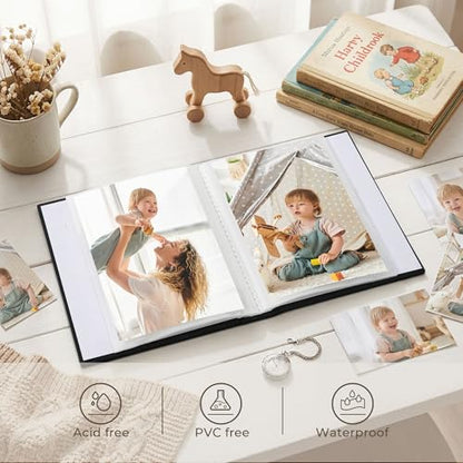 Vienrose 4x6 Mini Photo Album, 2 Pack, 52 Photos, Black - color: Black, size: 4x6 26 Pockets