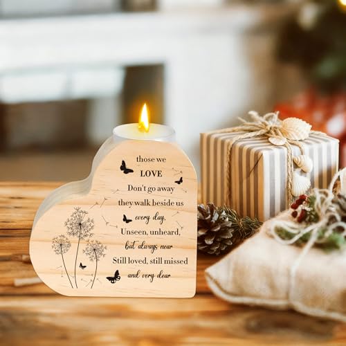 Sympathy Gifts for Loss of Loved One - Memorial Bereavement Condolence Remembrance Gifts for Mother Father Grandma Grandpa Loss of Loved One Those We Love Heart Shaped Candle Holders