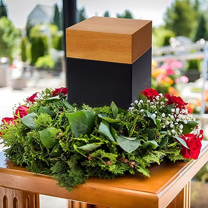 Wood Cremation Urns for Human Ashes Adult Male or Female | Funeral Memorial Urns with Velvet Bag,Wooden Urns Box and Casket for Men Women,Burial Urn for Adults Up to 250 IBS - size: Large,250lbs Wooden Box