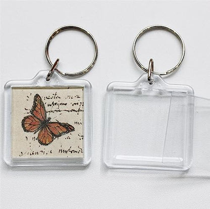BetterJonny 20Pcs Acrylic Picture Keychain Blanks in Clear Acrylic Picture Frame Keyrings - color: Square