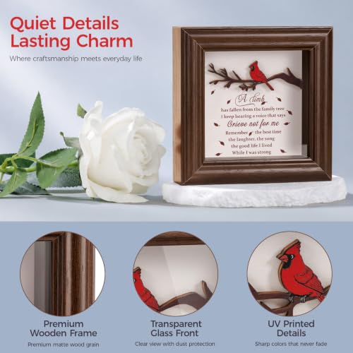 Cardinal Shadow Box Memorial Frame Sympathy Gift for Loss of Loved One - color: Cardinal - A Limb Has Fallen