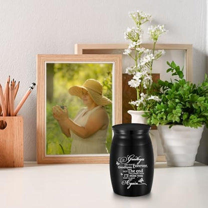 Small Urns for Human Ashes Keepsake - 3 Inches Butterfly Mini Cremation Funeral Urn - Memorial Aluminum Ashes Holder