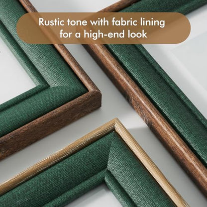 5x7 Rustic Wood Picture Frame with Green Lining,Dark Wood, 5 By 7 - color: Walnut-Green, size: 5x7, 1-Pack