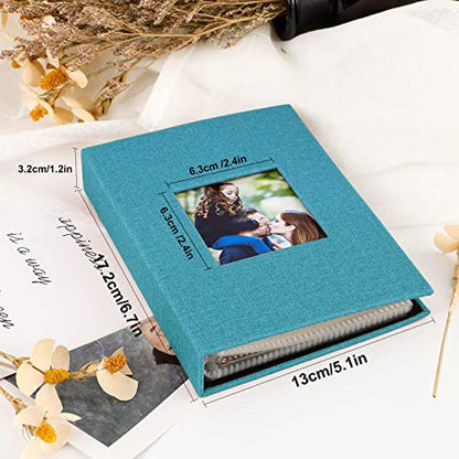 Ywlake Photo Album 4x6 50 Pockets 2 Packs, Small Mini Capacity Linen Photo Album Bulk Sets, Each Pack Holds 50 Top Loader Vertical Only Picture for Kids Boy Girls Teal - color: Teal, size: 50 Pockets/2PK