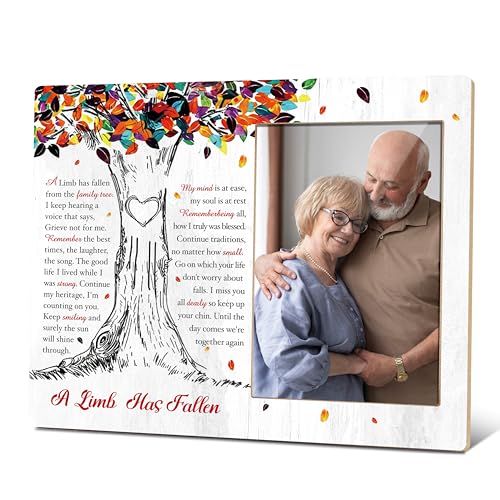Sympathy Photo Frame, Bereavement Remembrance Frame, A Limb Has Fallen From The Family Tree - In Loving Memory Frame For Home Office Decor 23 - color: Colorful Family Tree