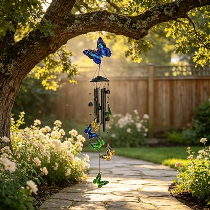 Wind Chimes for Outside, Butterfly Garden Windchimes Memorial Windchimes - color: Butterfly Wind Chimes