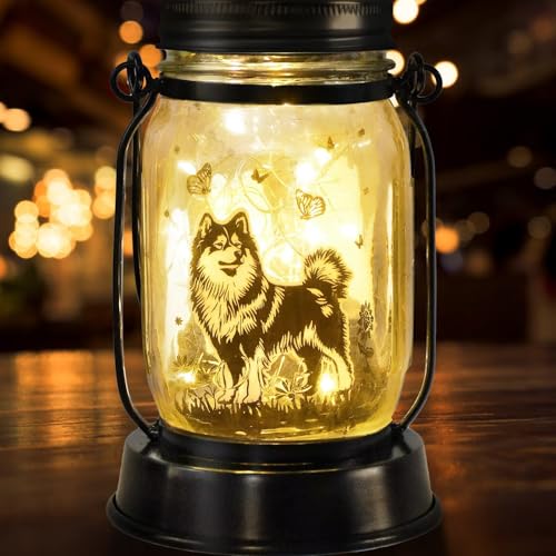 kyoryuger Samoyed Gifts for Women/Men Samoyed Dog Solar Lanterns Mom Birthday Dog Lovers Lantern Pet Loss Pet Memorial Lights Solar Garden Decoration for Yard, Patio,Backyard,Porch Torches - color: Samoyed