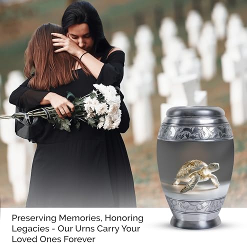 Fantasy Turtle Urn for Ashes Adult Male - Urn for Ashes for Women | Turtle Urn - Sea Turtle Urns for Human Ashes - Urns for Human Adult Man - 3" Small Urn 2/3 Tablespoon of Ashes - Keepsake Box - size: 3 inch (Set of 1)