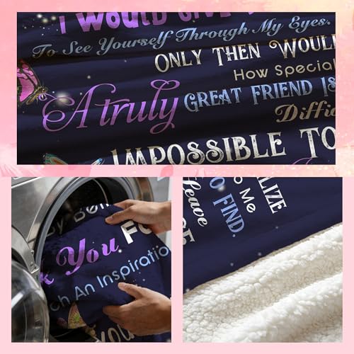 to My Bestie Throw Blanket, Heartfelt Friendship Message, Soft Flannel Blanket, Birthday, Mother's Day, Christmas & Friendship Day 50x60 Inch - color: Friend-2