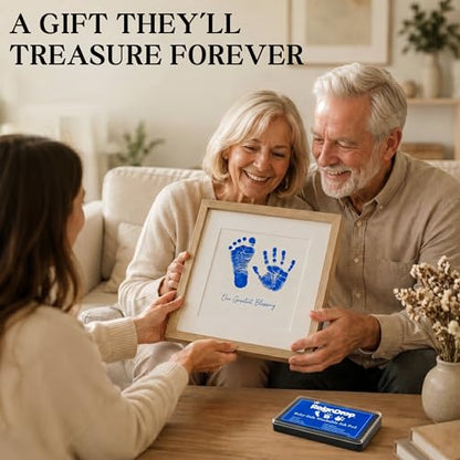 ReignDrop Baby Ink Pad for Hand and Footprints, Non-Toxic Acid-Free Keepsake Kit, Smudge-Proof Archival Ink Wipes Off Skin, for Scrapbook, Photo Album, Frames & Pet Paws, Baby Gift (Dark Blue) - color: Dark Blue