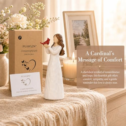 Cardinal Gifts for Women Angel Cardinal Figurine Sympathy Gifts for Loss of Loved One Cardinal Memorial Gifts for Women Red Cardinal Figurines Condolence Comfort Gift for Mom Friend Family - size: Holding Cardinal