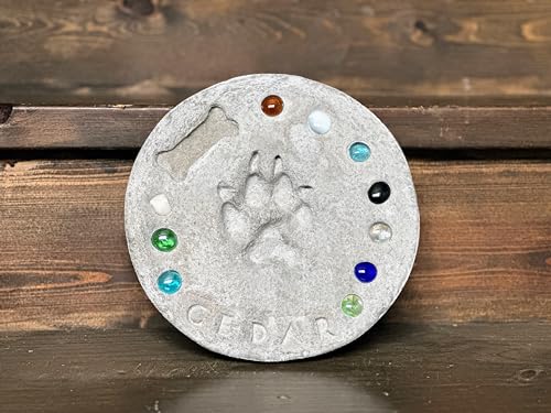 DIY Paw Print Stepping Stone Kit, Pet Memorial Stone, Pet Garden Stone (10 Inch) - size: 10 Inch