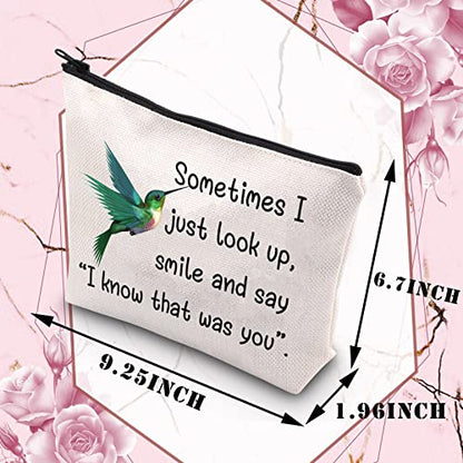 BDPWSS Hummingbird Makeup Bag Hummingbird Memorial Gift Sometimes I Just Look Up Smile And Say I Know That Was You Gift (That was you Hummingbird)