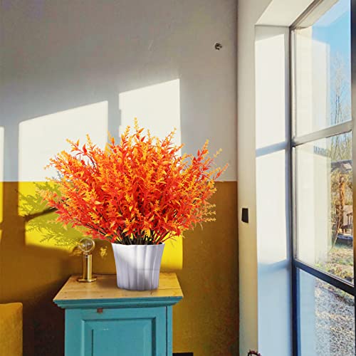 RECUTMS 20 Bundles Artificial Fall Flowers UV Resistant Faux Autumn Plants - color: Gold, size: 20 Bundles