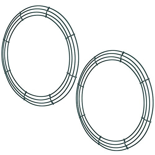 Sumind 2 Pcs 16 Inch Christmas Wire Wreath Frame Xmas Wreath Form for Decor | Xmas Wire Wreath Frame, Metal Construction for DIY, Oval Shape Ideal for Adding Florals, Ribbons, Reusable Frames for Decor - size: 16 Inch
