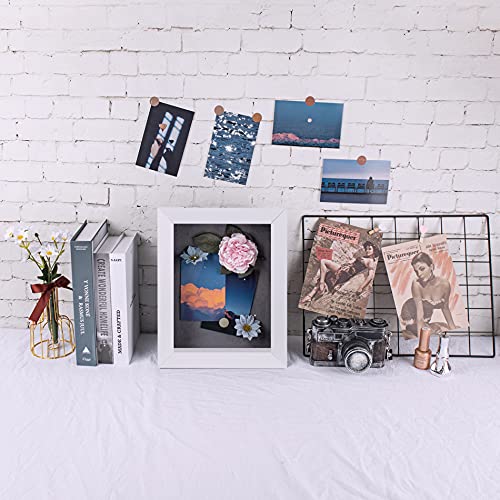 8.5x11 Shadow Box Frame Display Case, 2-inch Depth (White, 4 Pack) - color: White, size: 8x10.5(4 Sets)
