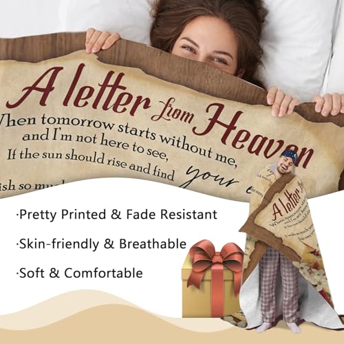 Memorial Cardinal Flannel Throw Blanket, Memory Lost Loved Ones | Friends Family Members Sympathy Gifts, A Letter from Heaven Red Birds Dogwood Flower Soft Bedding Sofa Blankets 50'' x 60'' - color: Bird Letter