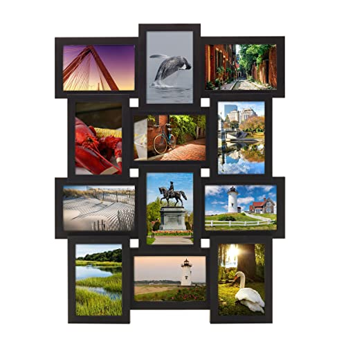 MELANNCO Collage Picture Frame 18x23 Inch Black - Holds 12 Photos in 4x6 and 6x4 Formats - Wall Display for Home Decor, Horizontal or Vertical Hanging - color: Black, size: 18 x 23 Inch