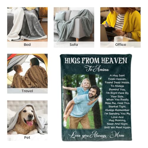 Personalized Memorial Blanket for Loss of Loved Dad Mom Husband Wife - color: Memorial Blanket 01