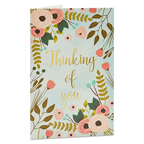 BEST PAPER GREETINGS 48 Pack Thinking of You Cards Bulk with Brown Envelopes, Gold Foil and Floral Design (4x6 In) - Thinking of You Cards with Envelopes