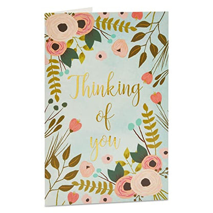 BEST PAPER GREETINGS 48 Pack Thinking of You Cards Bulk with Brown Envelopes, Gold Foil and Floral Design (4x6 In) - Thinking of You Cards with Envelopes