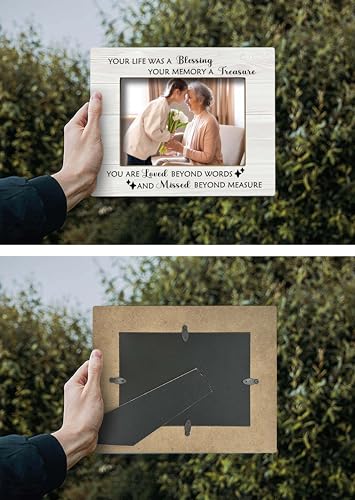 FONDCANYON Memorial Picture Photo Frame, Bereavement Sympathy Gifts for Loss of Loved Ones, Memory Picture Frames, Memorial Remembrance Gifts (5x7 Inch Photo)
