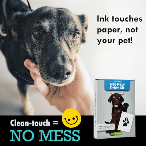 Large Inkless Pet Paw Print Kit | Clean-Touch Ink Pads for Dogs | With Frames + Accessories by BabyMushroom - size: Large