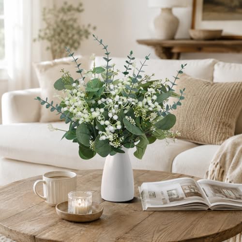 150Pcs Artificial Greenery Stems Eucalyptus & Baby's Breath Flowers - color: Green