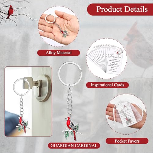 Ecally 40 Set Funeral Favors for Guest Celebration of Life Keychains Memorial Service Sympathy Gifts for Family Church Decoration (Cardinal) - style: Cardinal