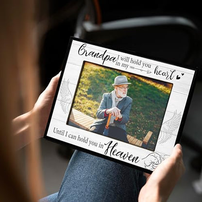 Grandpa Picture Frame, Memorial Gifts for Loss of Grandpa, Grandfather Sympathy Gifts, 4x6 Bereavement Photo Frame for Tabletop Display Photo Insert - L02 - style: loss of grandpa 2