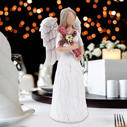 Sympathy Angel Figurine, Angel Holding A Cross Collectible Figurine | I Pray That You Grow in Christian Faith All The Days of Your Life - A Gift to Comfort and Encourage Hope and Healing - color: Sympathy Angel