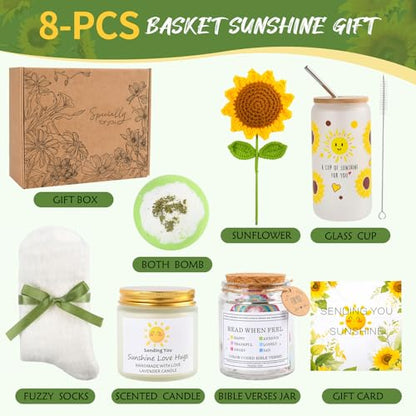 Gift Baskets Sunflower Thinking of You Care Package Get Well Soon for Women