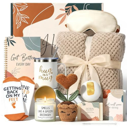 11PCS Self Care Gift Basket, Sympathy Care Package for Women - color: Oatmeal